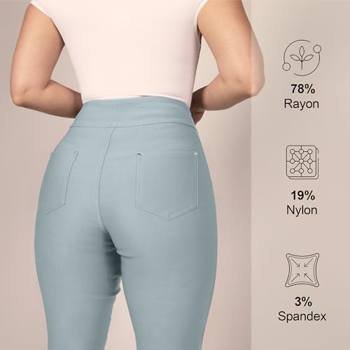 Pantalones de vestir de yoga para mujer FITSIGHT: pantalones de trabajo elásticos de pierna recta con 5 bolsillos, pantalones casuales de oficina de corte ajustado (EE. UU., numérico, 12, regular, regular, blanco, regular)