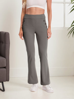 Regular-fit charcoal flare-leg pants, style 5010407 #Charcoal