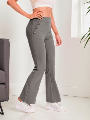 Regular-fit charcoal flare-leg pants, style 5010407 #Charcoal