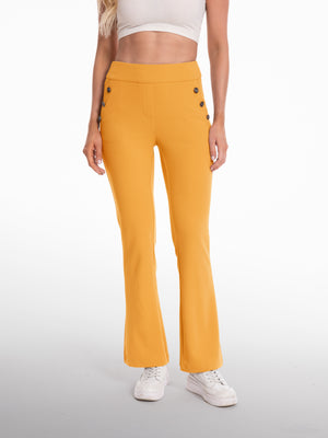 Regular-fit gold flare-leg pants, style 5010407 #Gold