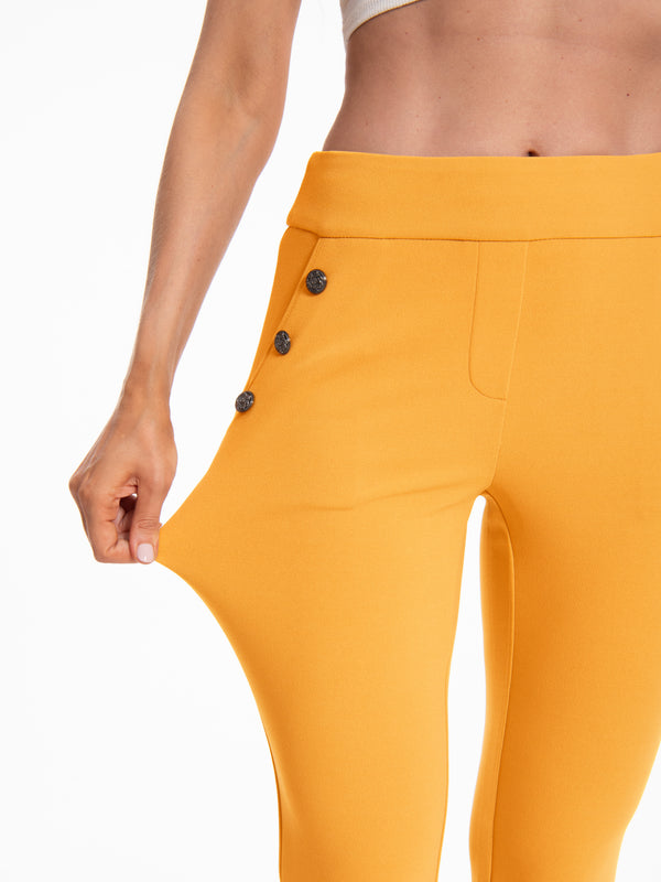 Regular-fit gold flare-leg pants, style 5010407 #Gold