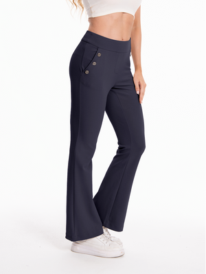Regular-fit navy flare-leg pants, style 5010407 #Navy