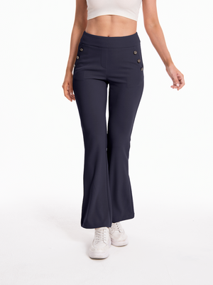 Regular-fit navy flare-leg pants, style 5010407 #Navy