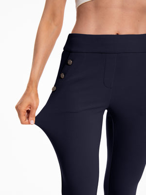 Regular-fit navy flare-leg pants, style 5010407 #Navy