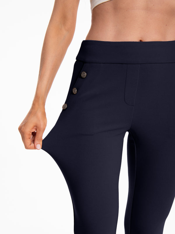 Regular-fit navy flare-leg pants, style 5010407 #Navy