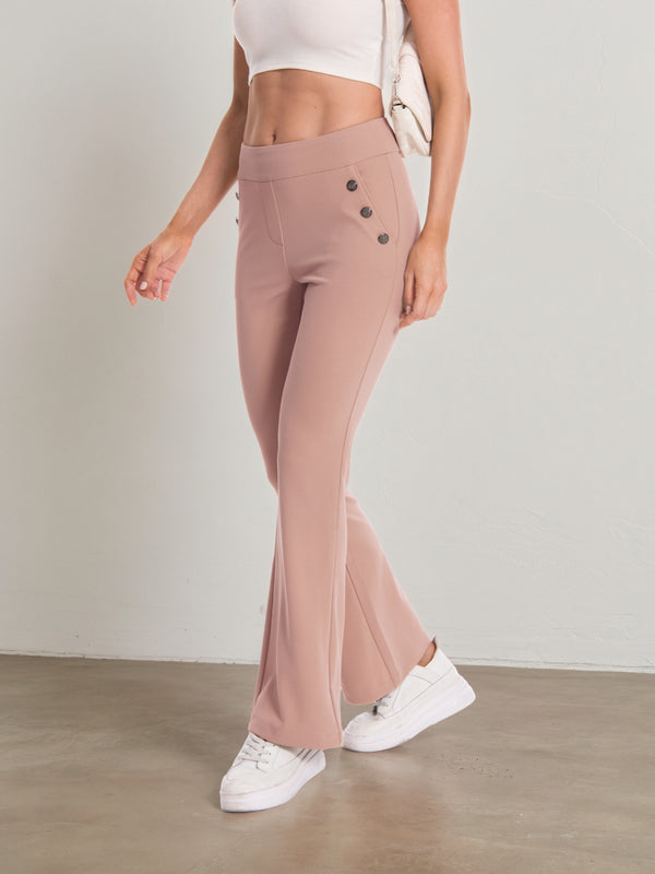 Regular-fit peach flare-leg pants, style 5010407 #Peach