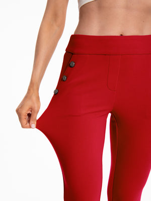 Regular-fit red flare-leg pants, style 5010407 #Red