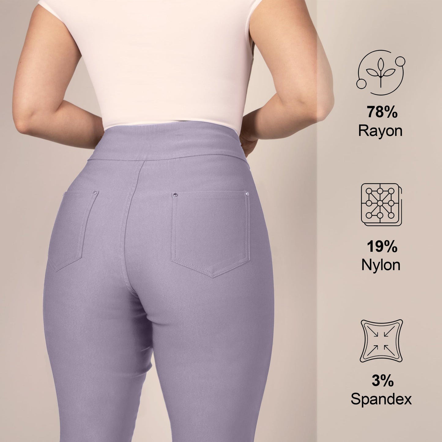 Pantalones de vestir de yoga para mujer FITSIGHT: pantalones de trabajo elásticos de pierna recta con 5 bolsillos, pantalones casuales de oficina de corte ajustado (EE. UU., numérico, 12, regular, regular, blanco, regular)