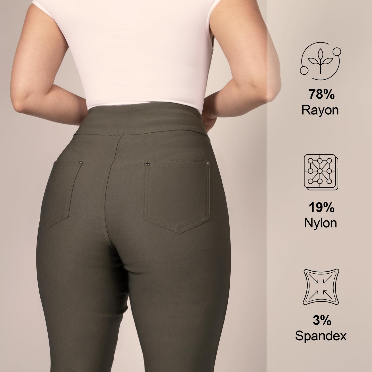 Pantalones de vestir de yoga para mujer FITSIGHT: pantalones de trabajo elásticos de pierna recta con 5 bolsillos, pantalones casuales de oficina de corte ajustado (EE. UU., numérico, 12, regular, regular, blanco, regular)