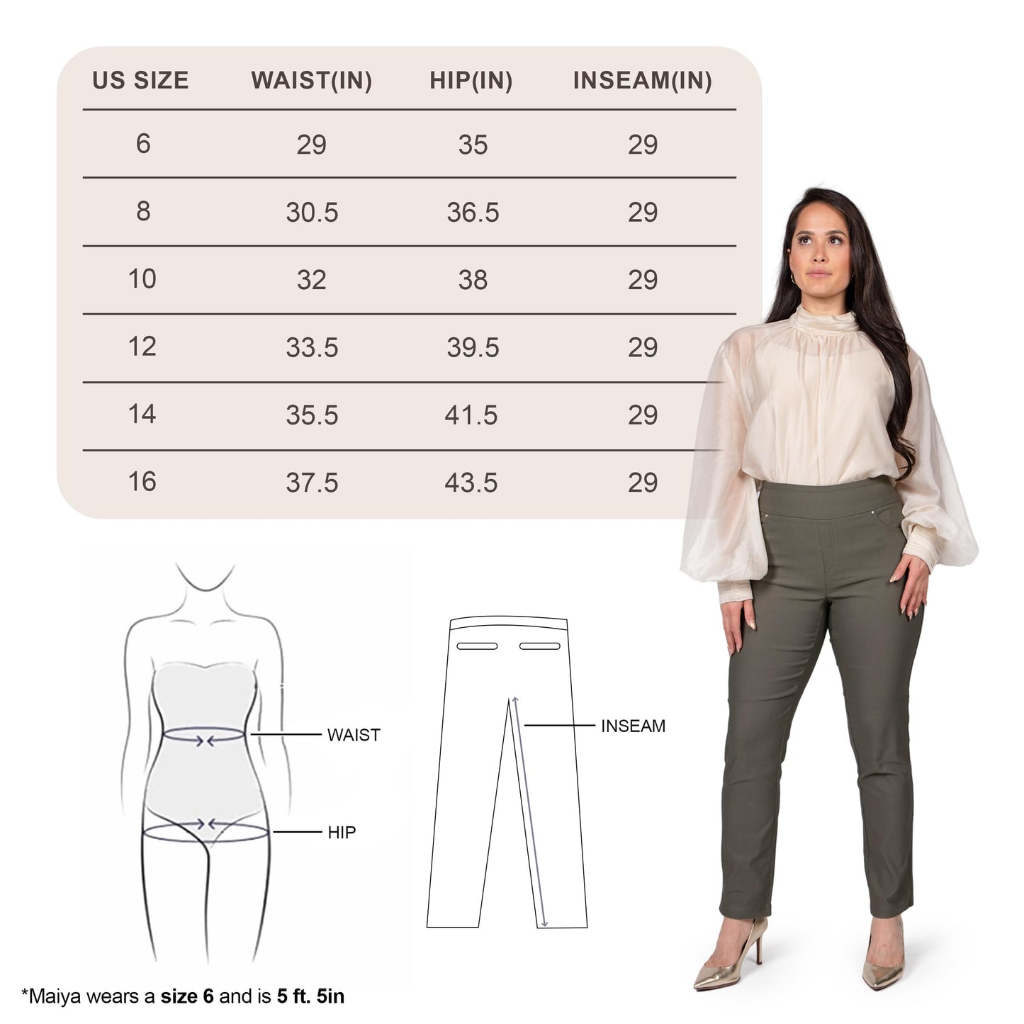 Pantalones de vestir de yoga para mujer FITSIGHT: pantalones de trabajo elásticos de pierna recta con 5 bolsillos, pantalones casuales de oficina de corte ajustado (EE. UU., numérico, 12, regular, regular, blanco, regular)