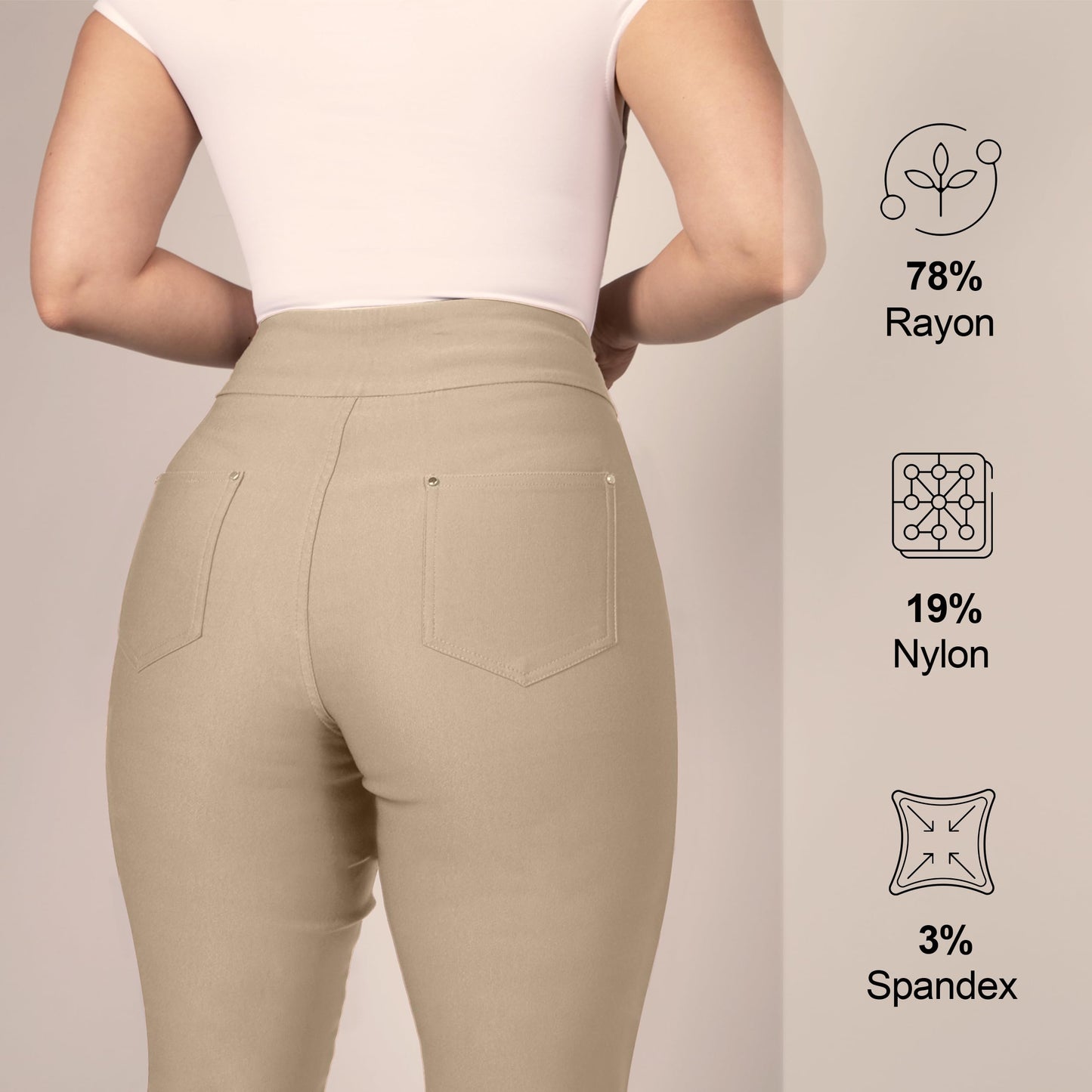 Pantalones de vestir de yoga para mujer FITSIGHT: pantalones de trabajo elásticos de pierna recta con 5 bolsillos, pantalones casuales de oficina de corte ajustado (EE. UU., numérico, 12, regular, regular, blanco, regular)