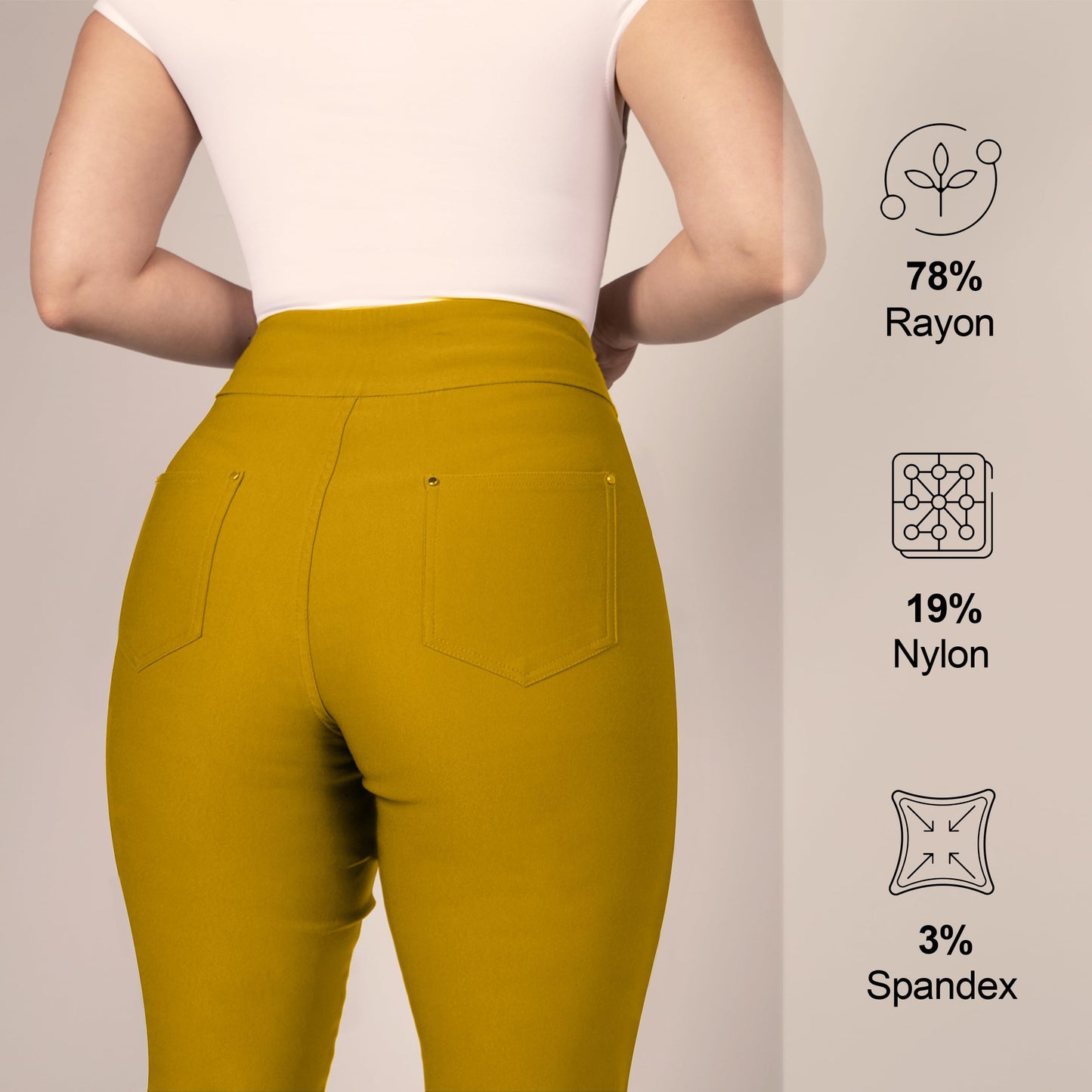 Pantalones de vestir de yoga para mujer FITSIGHT: pantalones de trabajo elásticos de pierna recta con 5 bolsillos, pantalones casuales de oficina de corte ajustado (EE. UU., numérico, 12, regular, regular, blanco, regular)