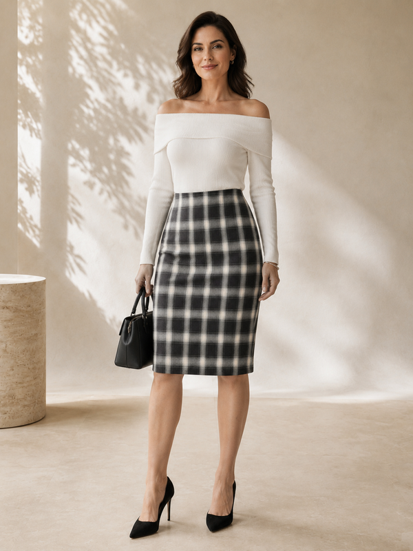 #GreyCremePlaid